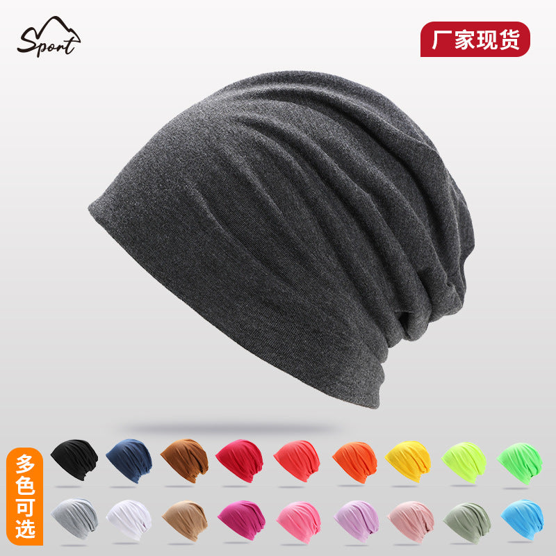 Unisex Solid Color Slouchy Beanie Hat Double-Layer Thin Knit Warm Cap