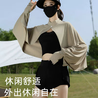 Women's UV Protection Sun Shawl Cape - Breathable Lightweight Cycling Sunscreen Jacket