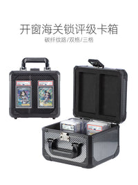 Sanseking Carbon Fiber Pattern Windowed Customs Lock Password Box for PSA BGS CCG Grading Card Brick Special Carrying Case