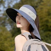 Women's Summer Sun Protection Fisherman Hat with Neck Flap and Wide Brim