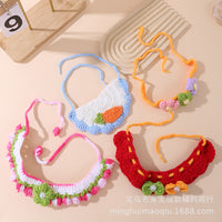 Hand-Knitted Pet Collar Scarf for Cats & Small Dogs