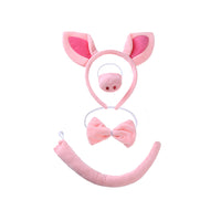 Halloween Pink Pig Costume Set for Kids - Headband, Tail, Skirt, and Accessories