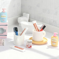 Miniature Dollhouse Bathroom Accessories Set - Toothbrush, Toothpaste, and Shower Gel for Micro Landscape Decor