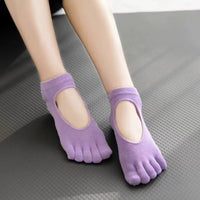 Women's Cotton Non-Slip Toeless Yoga Pilates Socks with Arch Support for Fitness Dance