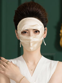 22 Momme Mulberry Silk Double-Layer Full Face Sun Protection Mask for Outdoor Activities