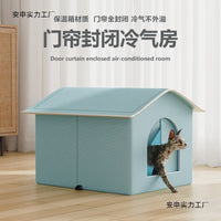 Pet Cooling House with Self-Absorbing Ice Pack and Double-Sided Mat for Cats and Small Dogs