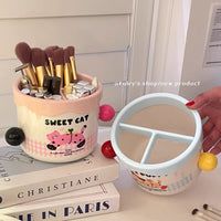 Cute Animal Desktop Organizer with Colorful Balls for Cosmetics and Stationery
