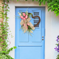 Artificial Tulip Heart Wreath for Weddings & Home Decor