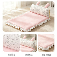 Summer Cooling Pet Mat with Rabbit Ears for Cats and Small Dogs, Soft and Breathable