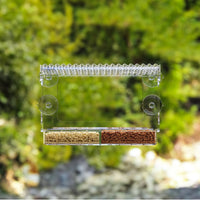 Transparent Wall-Mounted Bird Feeder for Parrots and Small Birds - No-Drill Suction Cup Design