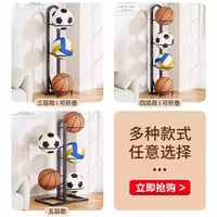 Foldable Multi-Layer Sports Ball Storage Rack for Home Gym
