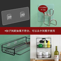 Self-Adhesive Wall Hooks for Shelves and Accessories, Punch-Free Transparent Buckle Hangers