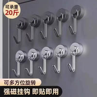 Magnetic Hooks Heavy Duty Refrigerator Magnets Swivel Magnetic Hangers for Storage, No Drilling Required