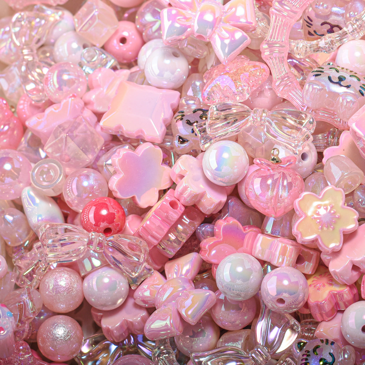 Qiankun Home 100g Mixed Acrylic Beads for DIY Phone Chains and Bag Chains