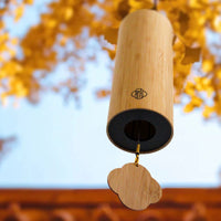 Bamboo Wind Chime with Wall Mount for Outdoor and Indoor Decor