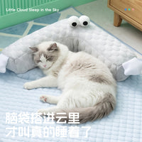 Pet Cooling Mat for Cats and Dogs, Scratch-Resistant Cartoon Design, All-Season Pet Bed Cushion