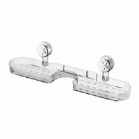 Suction Cup Corner Shelf for Bathroom Kitchen, Wall-Mounted No-Drill Storage Organizer for Faucet, Vanity, Cosmetics