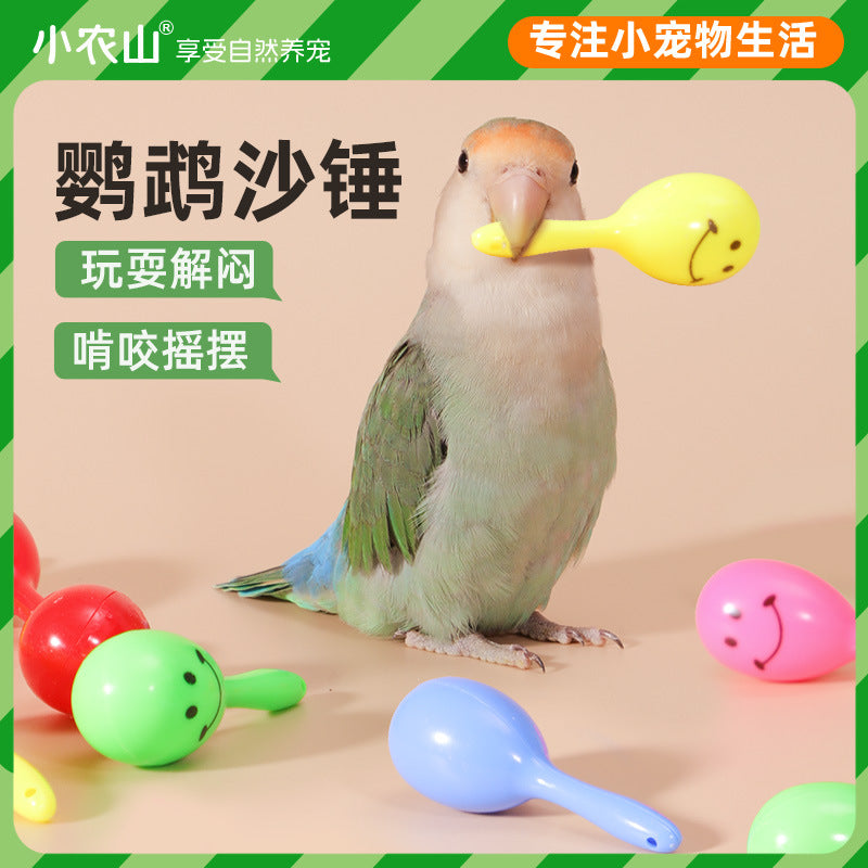 Parrot Chew Toy Set with Rattle and Bell Balls for Small to Medium Birds