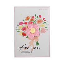 Creative Yarn Flower Greeting Cards for Birthdays, Valentine's Day, Teacher's Day, and More