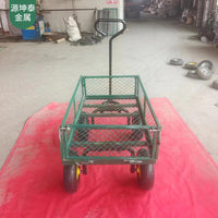 Folding Garden Cart with Wheels, Utility Wagon for Hauling, Flatbed Trailer