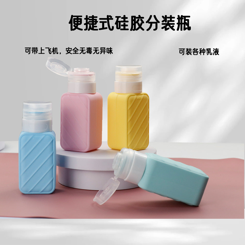 4-Pack 90ml Travel Bottle Set, Leakproof Squeezable Silicone Toiletries Containers