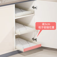 Pull-Out Under-Sink Cabinet Organizer Basket for Kitchen Storage, Spice Rack, Dish Bowl Deep Cabinet Storage