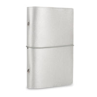 Portable A6 Macaron Faux Lambskin PU Leather 6-Ring Binder Notebook Cover with Elastic Strap