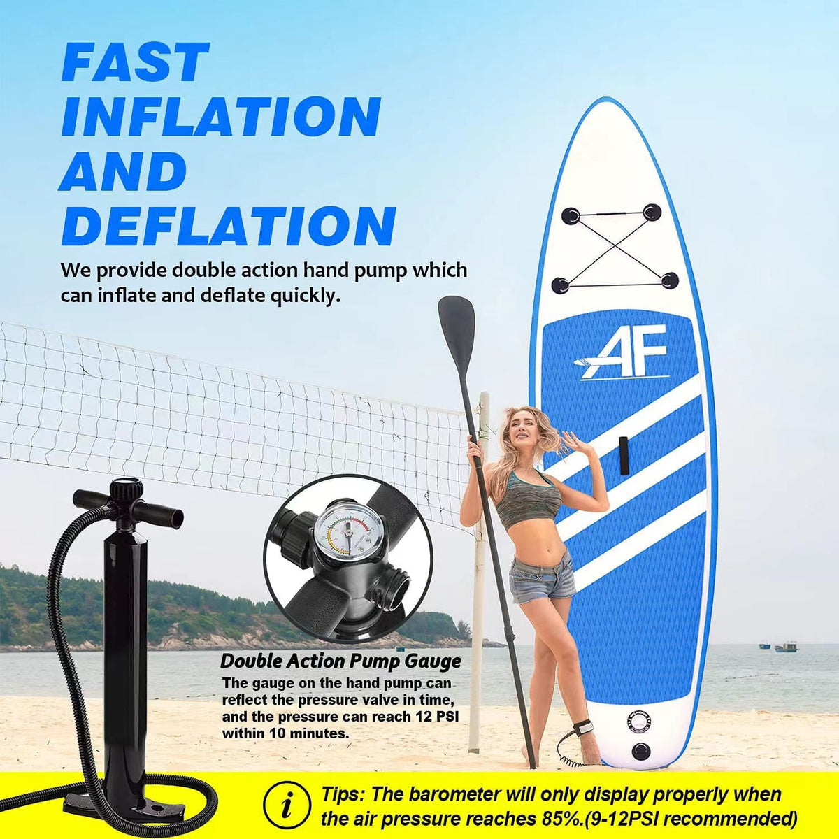 Stand Up Inflatable Paddle Board, Brushed Material Water Sports Folding Racing Fishing Paddle Board