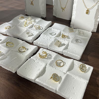 Plaster Travertine Vertical Necklace Display Stand Jewelry Organizer for Desktop & Storefront