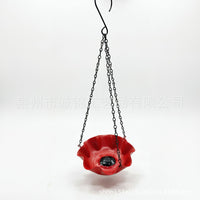 Hanging Metal Bird Feeder and Bath for Outdoor Garden Decor - Attracts Bees, Butterflies, and Hummingbirds