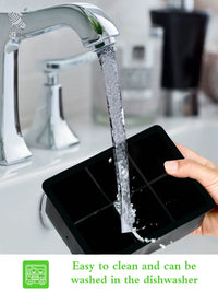 SOING Food-Grade Silicone Ice Cube Tray with Lid, Large Capacity Sphere and Square Molds for Home and Commercial Use