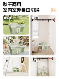 Kids Indoor Outdoor Swing Seat with Adjustable Bar for Home Garden
