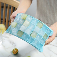 Silicone Ice Cube Tray with Lid for Homemade Ice Balls and Baby Food, Small Quick Freezer Mold for Refrigerator