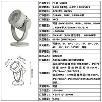 Mini Round LED Flood Light for Landscape and Architectural Lighting, DMX/RDM Compatible