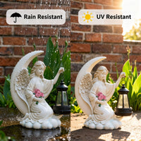 Solar Angel Girl Garden Statue with Lantern - Outdoor Decorative Night Light