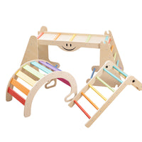 Kids Wooden Climbing Frame with Slide or Arch Climber for Indoor Sensory Play
