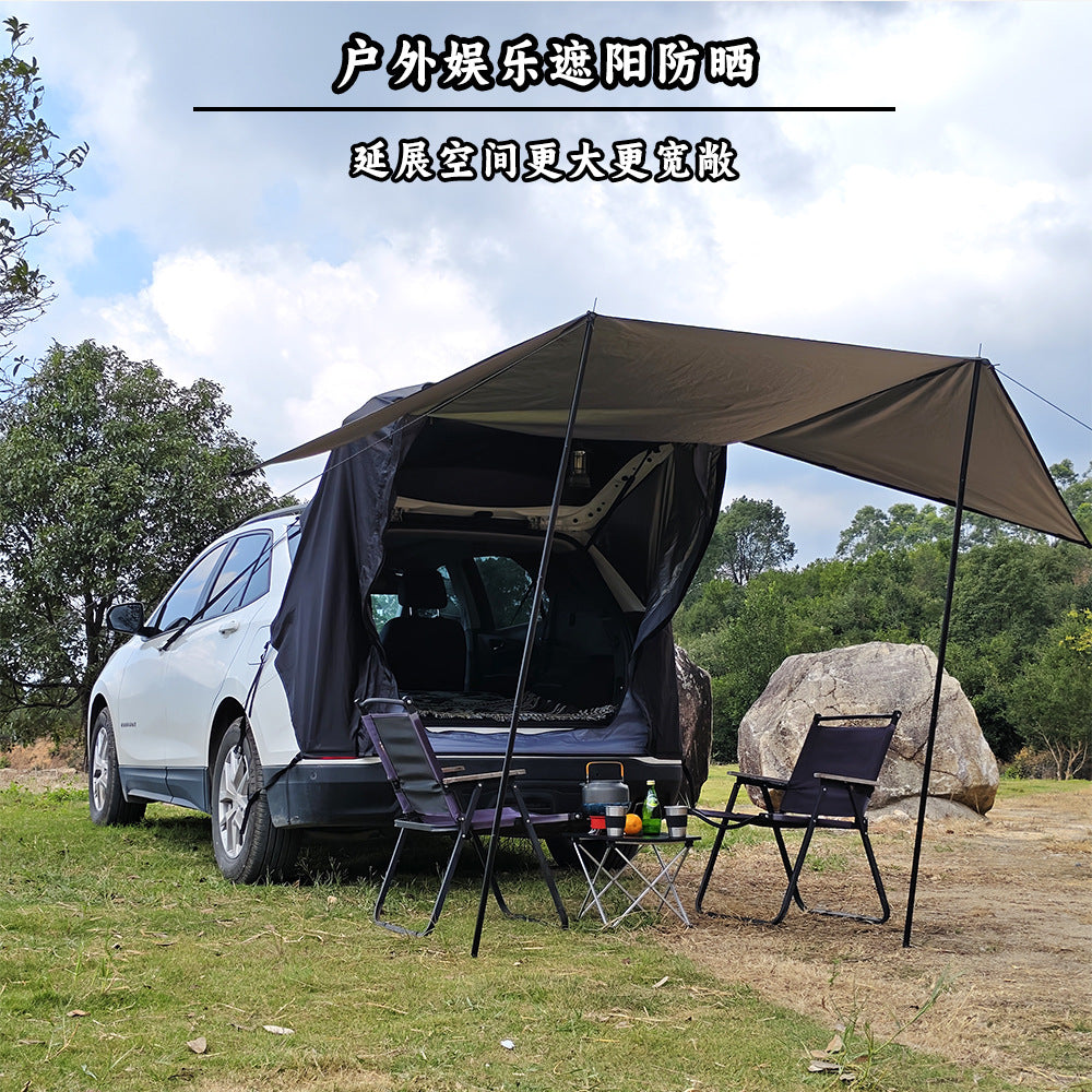 Portable SUV Tailgate Tent for Camping and Travel, Universal Car Rear Extension Awning