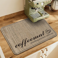 Minimalist Luxury Diatomaceous Earth Coffee Machine Mat for Kitchen Countertop - Super Absorbent, Quick Dry, Drainage Mat for Dining Table & Bar