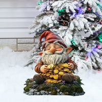 Christmas Gnome Santa Gingerbread Man Tree PVC Yard Garden Holiday Decoration Stakes