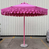 Rose Red Beach Sunshade Umbrella Outdoor Patio Large Sun Umbrella Camping Pool Outdoor Center Pole Umbrella