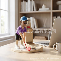 Mini Golf Club Bottle Opener with Golfer Figurine, Novelty Party Game Drink Accessory