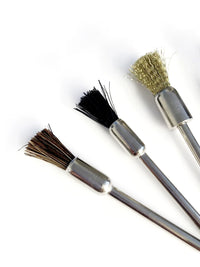 Mini Stainless Steel Wire Brush Set for Rotary Tools, 3mm Shank, Deburring & Polishing