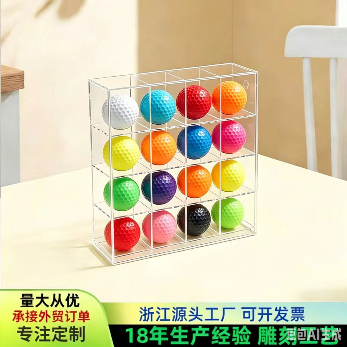 Acrylic Golf Ball Display Case Wall Mountable Collectible Holder for Tennis Baseball