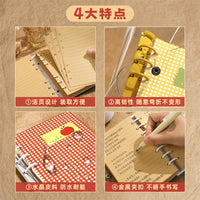 A6 Loose-Leaf Kraft Paper Notebook with Lined Pages, Refillable and Portable for Office, School, and Travel
