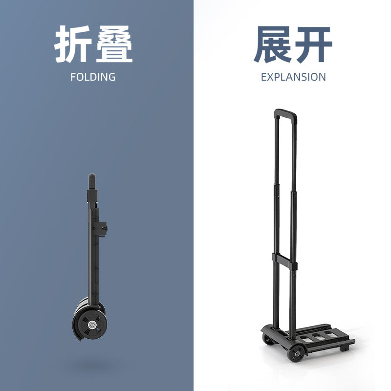 Foldable Shopping Cart with Adjustable Handle, Portable Utility Cart for Groceries, Picnic, and Laundry