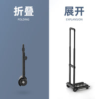 Foldable Shopping Cart with Adjustable Handle, Portable Utility Cart for Groceries, Picnic, and Laundry