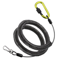 Retractable Fishing Lanyard with Steel Wire and Alloy Double Buckle for Rod Anti-Loss