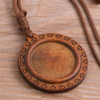 DIY Time Gem Jewelry Wooden Pendant Trays with Hollow Lace Pattern