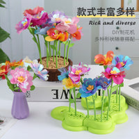 DIY Flower Craft Machine Kit for Kids, Educational Toy for Girls, Handmade Bouquet Maker with Light