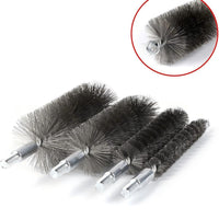M8 Chimney Cleaning Brush Kit with Extendable Nylon Rods and Steel Wire Brush for Pipe Polishing